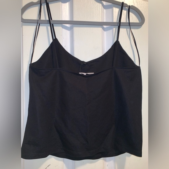 Zara cropped camisole tank, size M, black, NWT - Picture 7 of 11